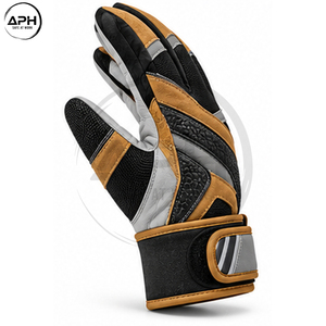 Gants d'assemblage marron et noir, nouvelle arrivée, best-seller, avec superpositions bronzées, coutures renforcées et fermeture de poignet large et réglable - Product Image 4