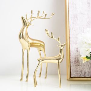 Figura Decorativa de Ciervo Dorado, Escultura Animal Contemporánea Bañada en Oro, Decoración de Mesa para Sala de Estar, Figura Artística - Product Image 2