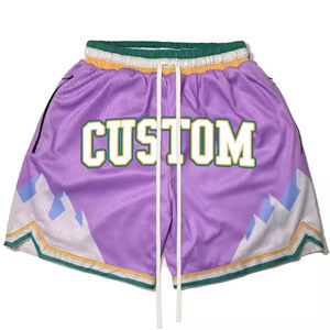 Pantalones cortos de baloncesto de malla con estampado de sublimación de alta calidad y bolsillo, para hombre y mujer, en colores personalizados. - Product Image 1