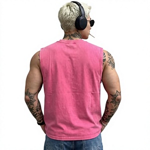 Men's Customized Color Sleeveless Tank Top O-Neck Solid Casual Breathable Quick Dry Spandex Cotton Athletic Summer Wear - Product Image 2