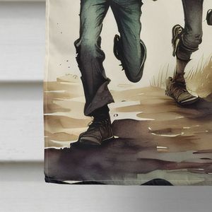 ธงบ้านฮาโลวีนน่ากลัวขนาดใหญ่แบนเนอร์ตกแต่งสวนแนวซอมบี้แขวนผนังโพลีเอสเตอร์หลากสีสำหรับเสาแขนระเบียง - Product Image 4