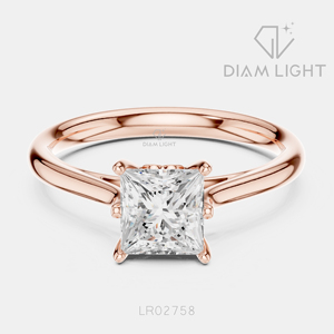 Bague de fiançailles en or blanc 14 carats avec diamant de laboratoire taille princesse 0,98 carat, certifiée IGI, bijoux fins pour femmes, cadeau idéal - Product Image 3