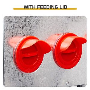 Large Capacity 6-Port Automatic Galvanized <b>Chicken</b> <b>Feeder</b> Poultry <b>Feeder</b> with Rodent-Proof Legs Lid Zinc Coated Animal <b>Feeders</b> - Product Image 6