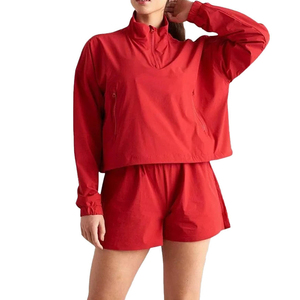 High Demanded Street Wear Custom Logo Ladies <b>Windbreaker</b> Shorts Sets Most Popular Design <b>Women</b> <b>Windbreaker</b> Shorts Set - Product Image 1