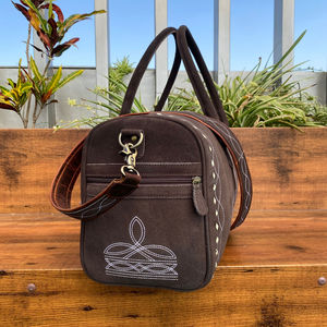 Usine en gros Design à la mode en cuir repoussé à la main grande capacité sac de voyage personnalisé en cuir de vache véritable unisexe sacs de sport - Product Image 4