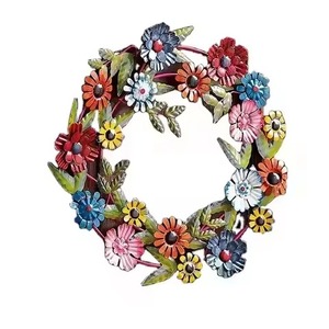 Colourful Flower Design Premium <b>Christmas</b> Decorative Wreath Hanging Garland For Home Indoor Wall And Door Decoration Use Wreath - Product Image 1