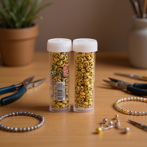 Perline Smiley Face 6x6mm 15g in Barattolo per Creazione di Gioielli - Product Image 2