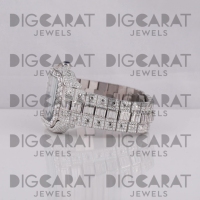 Montre de luxe en quartz Moissanite sertie de pierres, cadran carré analogique 41 mm, résistante à l'eau, chiffres romains, pour l'exportation en gros