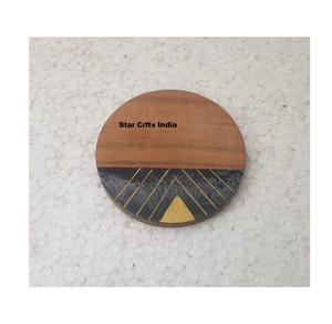 Posavasos Moderno de Alta Calidad, de Madera Natural y Resina Epoxi, Redondo o Cuadrado, el Mejor Posavasos de Madera con Resina Epoxi - Product Image 1