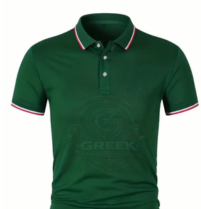 Chemise à col polo pour homme, matière confortable en mélange de coton, design de col classique, manches courtes, coupe régulière, t-shirt adapté - Product Image 5