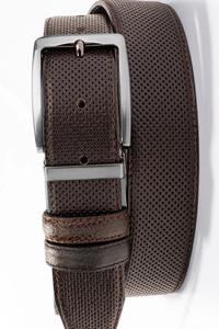 Ceinture en cuir réversible pour homme, texture micro-perforée, luxe, double boucle, formelle, pour cadre, ajustable, tendance - Product Image 6