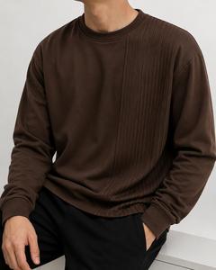 Suéter de Punto para Hombre, Cuello Redondo, Manga Larga, Color Marrón, Corte Regular, Informal, Color Sólido, Invierno, 100% Algodón, Secado Rápido - Product Image 2