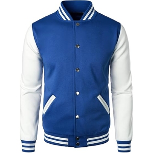 Chaqueta Varsity de Béisbol Unisex al por Mayor con Cierre de Cremallera, Diseño de Parches, Reversible e Impermeable para Invierno - Product Image 1