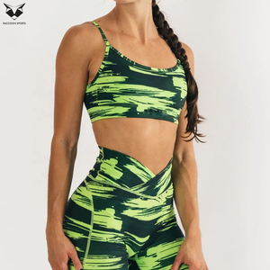 Sublimation Print Yoga Wear Custom Fitness Workout Gym Bra Women Backless Crop Fitness Breathable Solid Sports Bras - Product Image 3