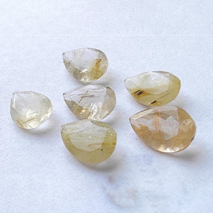 Gema auténtica de rutilo dorado facetada en forma de pera, calibrada, disponible en todos los tamaños - Product Image 2