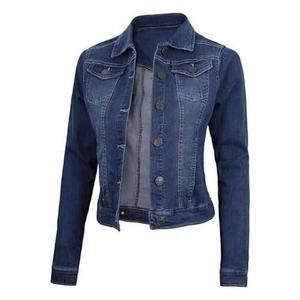 Chaqueta Vaquera de Alta Calidad para Mujer, Ropa de Invierno, Manga Larga, Cuello Camisero, Bolsillo en el Pecho - Product Image 4