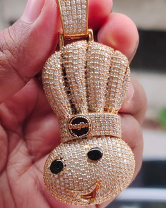 Doughboy Iced Out <b>Chef</b> <b>Hat</b> Pendant Sterling Silver Moissanite 18K Gold Plated Cartoon Charm Unisex Cute Hip Hop Jewelry - Product Image 6
