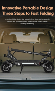<span class=keywords><strong>Trottinette</strong></span> électrique pliable G1 avec <span class=keywords><strong>pneus</strong></span> de 9 pouces, moteur sans balais 52V, suspension intégrale, contrôle par application, batterie au lithium étanche - Product Image 4