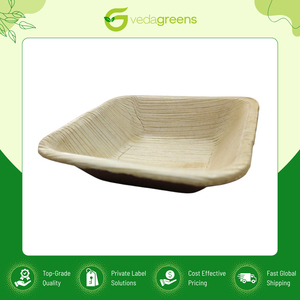 Vendedor indio genuino de tazones cuadrados de hoja de palma de areca 100% naturales y biodegradables para alimentos calientes y fríos a precios excepcionales - Product Image 3