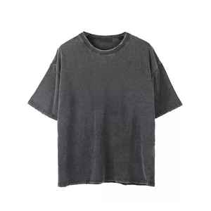 Knitted <b>Polyester</b>/Cotton Solid Short Sleeve <b>T</b> <b>Shirts</b> for <b>Men</b> OEM Custom Breathable Summer Casual Soft Comfortable - Product Image 5