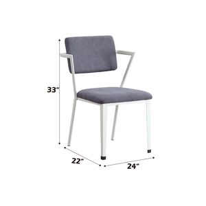Sedia da Ufficio Industriale in Tessuto Grigio con Finitura Bianca - Product Image 3