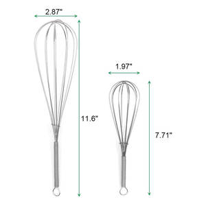 Fouet de cuisine en acier inoxydable de qualité supérieure, léger, en stock, pour usage professionnel des chefs - Product Image 2
