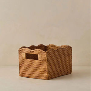 Panier de rangement pour magazines en rotin, fait main, en osier naturel, idéal pour organiser les tiroirs, ranger les magazines et les livres. - Product Image 5