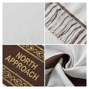 North Approach White <b>Silk</b> Shawl Striped Embroidered Fringed Unisex All Seasons Multi-Functional Elegant <b>Scarf</b> - Product Image 4