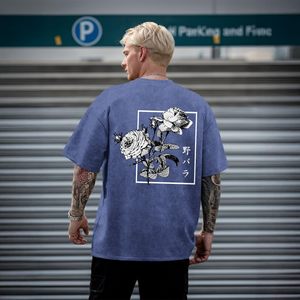 เสื้อยืดสโตนวอช แอซิดวอช ผ้าฝ้าย 100% เสื้อยืดโอเวอร์ไซส์พิมพ์ลายสำหรับผู้ชาย ผู้จำหน่ายเสื้อยืดผ้าฝ้ายหนาพิมพ์ลายแอซิดวอชสำหรับผู้ชาย - Product Image 3