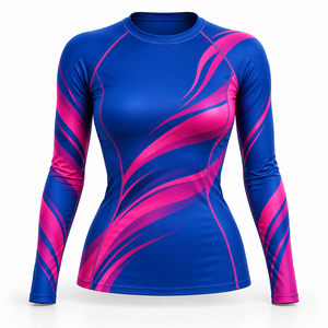 Sublimated <b>Women</b> Rash Guard Lightweight Slim Fit Wholesale Activewear Top Breathable <b>Women</b> Rash Guards OEM - Product Image 3