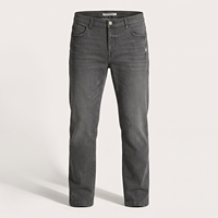 Pantalon en jean décontracté coupe droite pour homme, mélange coton/polyester extensible, durable et confortable, disponible en marque privée, idéal automne/été