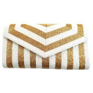 Eco-friendly Seed Beads Embroidery Clutch Bag Handcrafted Beaded Intricate Design Artisanal Floral Motif Hand-stitched <b>Small</b> - Product Image 3