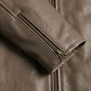 เสื้อแจ็คเก็ตมอเตอร์ไซค์สำหรับผู้ชาย หนังแท้ เสริมแผ่นป้องกันข้อศอกและไหล่ ดีไซน์สปอร์ตทันสมัย ชุดป้องกัน - Product Image 6