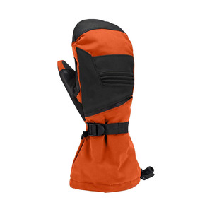 Mitaines de ski isolées et imperméables en polyester orange et noir avec fermeture à cordon, unisexe, pour usage extérieur en hiver - Product Image 2