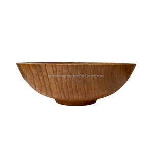 Elegante tazón de madera hecho a mano para mesa de comedor, para servir ensaladas y frutas, artesanía sostenible. - Product Image 4