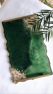 Indian Supplier Modern Resin <b>Tray</b> for Drinks or <b>Candles</b> & Perfume or Accessories Display Use Available for Wholesale Supply - Product Image 2