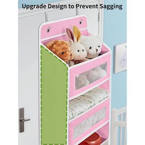 Organisateur de porte en tissu à 5 étagères, rangement suspendu avec grandes poches de rangement, anti-basculement, capacité de charge de 44 lb - Product Image 4