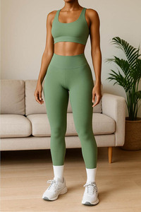 Vêtements de sport pour femmes, ensemble de vêtements de sport, soutien-gorge de sport, leggings, ensemble de yoga et de fitness avec poches - Product Image 5
