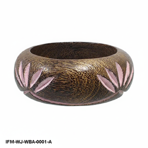 Brazalete de Madera Hecho a Mano de Estilo Vintage, Brazalete de Madera Marrón Antigua con Grabado Floral, Joyería Étnica Boho Chic para Mujer - Product Image 5