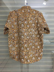 Designer Cotton Long Sleeve Shirt for Women Hand Block Printed <b>High</b>-<b>Low</b> <b>Top</b> with Floral Motif Made in India - Product Image 3