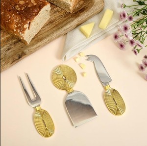 Luxury Gold <b>Cheese</b> <b>Knife</b> <b>Set</b> Durable Stainless Steel Slicer & Serving Tools Premium Copper Handle for <b>Cheese</b> Cake Butter - Product Image 4