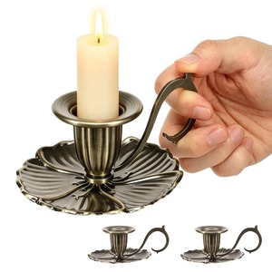 Metal <b>Tapered</b> <b>Candle</b> Holder Set with Golden Shade Handmade Durable Home Decor for Wedding Use-M.F. INTERNATIONAL EXPORTS - Product Image 6