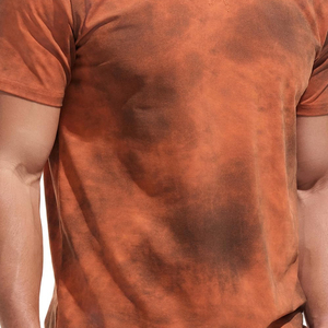 Silk/Cotton Sublimation Front Logo Men's Short Sleeve Eco-Friendly Breathable Fitness Gym Quick Dry T-Shirt Custom OEM - Product Image 6