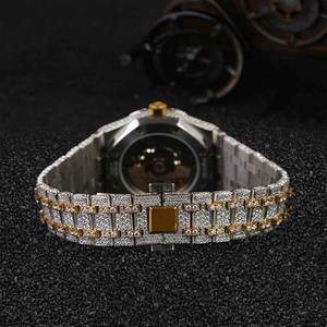 Reloj Mecánico de Acero Inoxidable con Incrustaciones de Moissanita en Dos Tonos para Hombre, Estilo Lujoso con Diamantes, Hip Hop VVS1 - Product Image 4