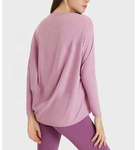 Camiseta de Yoga de Manga Larga para Mujer, Camiseta Deportiva Ligera de Verano, Blusa Holgada para Correr y Hacer Ejercicio - Product Image 5