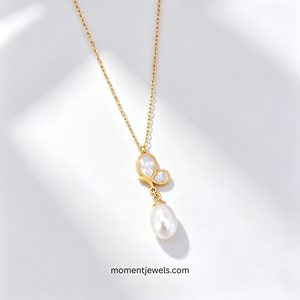Collar con Colgante de Mariposa y Perla Chapada en Oro, Cadena de Eslabones, Joyería para Clavícula, Regalo para Bodas y Fiestas - Product Image 2
