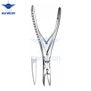 Ciseaux nasaux Obwegeser, longueur 21 cm / 8-1/4 pouces, ciseaux chirurgicaux dentelés pour une coupe précise du pont nasal - Product Image 3
