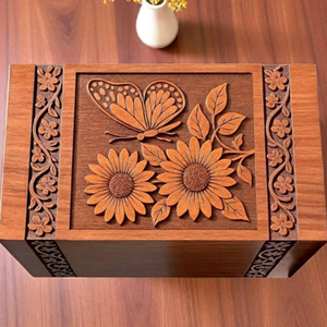 High-End Wooden Cremation Urn with Gloss Coating Custom Handmade Wooden Urn Manufacturer Supply by AYAANS - Product Image 4