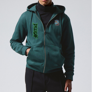 Sweat à capuche d'hiver personnalisé brodé de haute qualité pour hommes, en polaire, entièrement zippé, style vintage américain, double couche, délavé à l'acide, pour garçons - Product Image 1