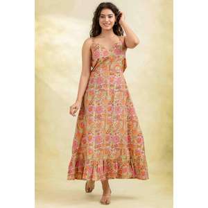 ชุดเดรสยาวผ้าฝ้ายพิมพ์ลายสำหรับผู้หญิง ชุดเดรสแม็กซี่ฤดูร้อนน้ำหนักเบา สไตล์ลำลองสบายๆ - Product Image 2